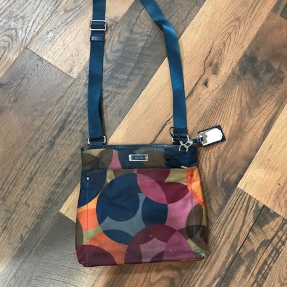Tumi Travel Multi-Color Circle Crossbody Purse